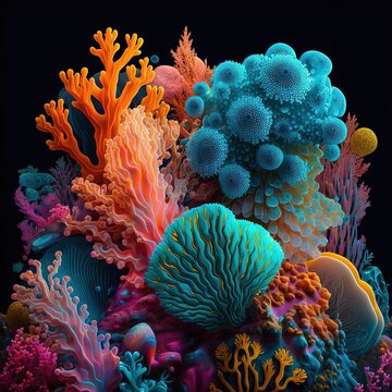 Under water plants and corals